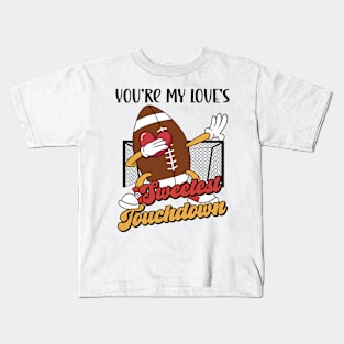 Valentine's Day Football Couple Rugby Sports Love Kids T-Shirt